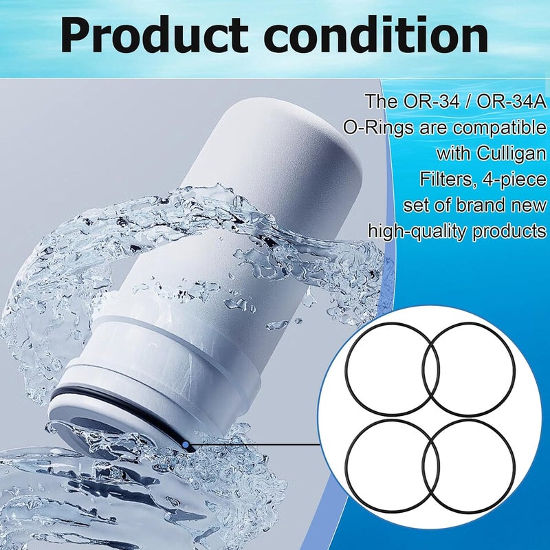Fospectra OR-34 / OR-34A O-Ring, Replacement for Culligan and Ace Filters, Compatible with Culligan HF-150(A), HF-160, HF-360(A), O-Ring for Water Filter Housin, Prevent Leakage, 4 Pc - Image 3